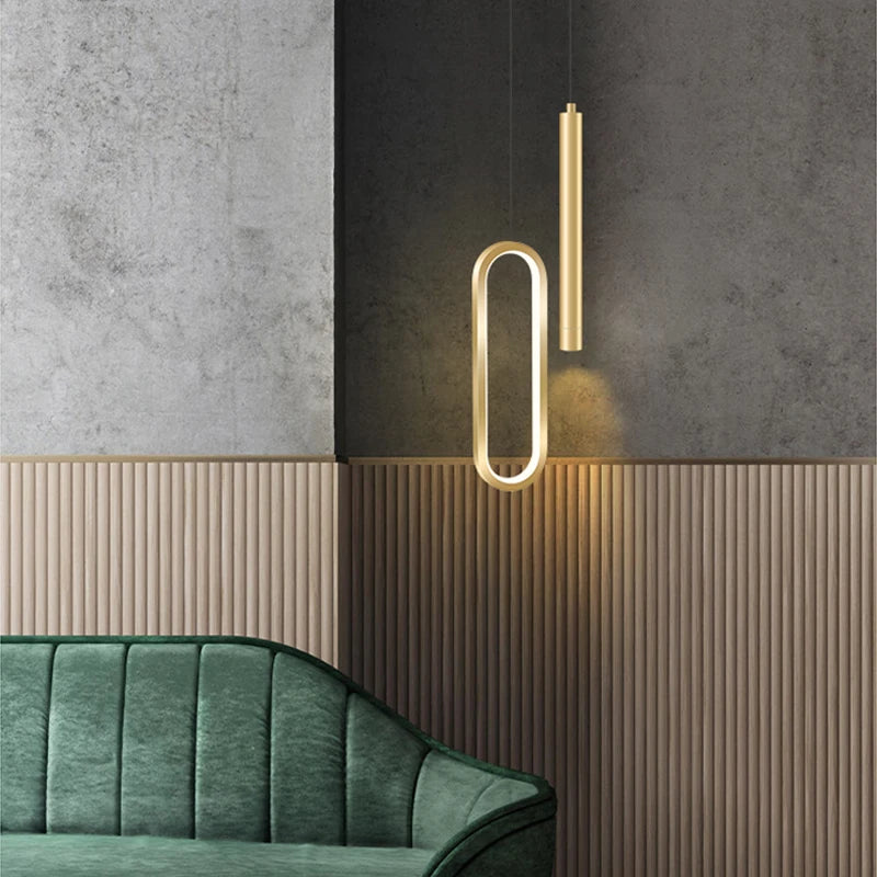 Nordic LED Pendant Light E26 E27 11W 3-Color Switchable Iron Acrylic Black Gold 90-260V