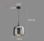 Nordic Minimalist Iron Glass Pendant Chandelier E26 E27 38cm Single Head Dimmable AC 90-260V