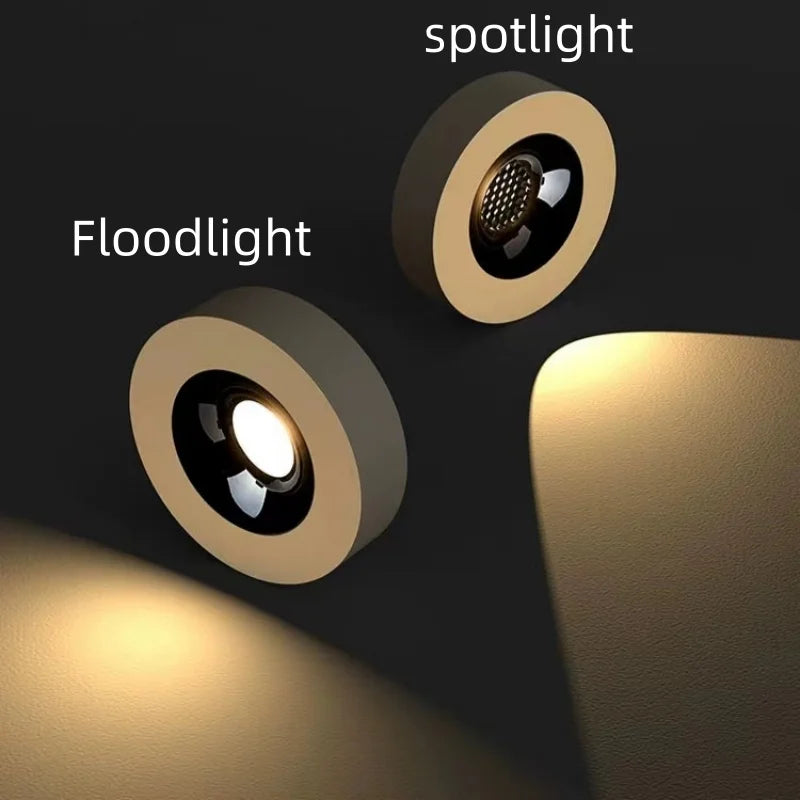 Ultra Thin COB LED Surface Mounted Ceiling Spotlight 10W 30W 50W 60W CRI 93 24 Degree Anti Glare Dimmable Knob Switch AC 85-265V Black White