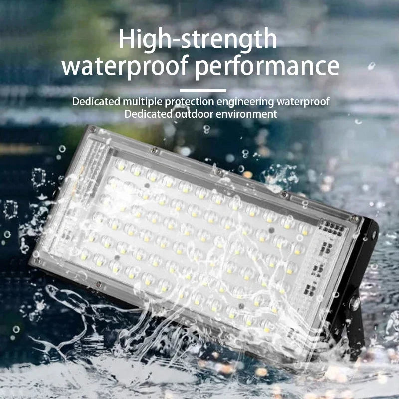 50W 100W IP65 LED Flood Light SMD2835 CRI 85+ 180° AC 110V 220V Warm Cool White 4-Pack
