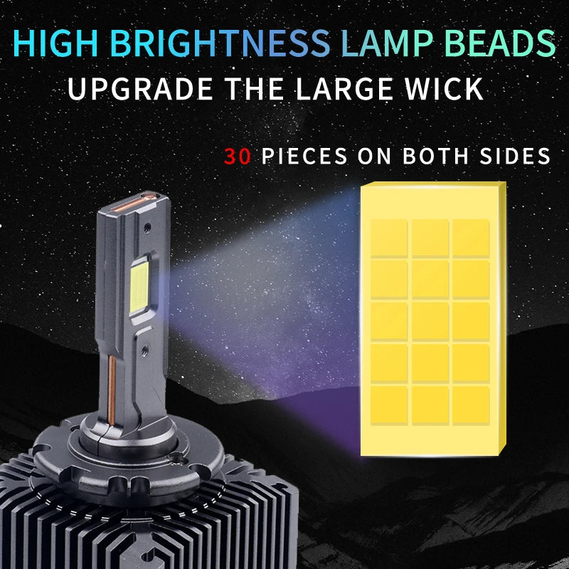 D1S D2S D3S D4S D5S D8S LED Headlight 30000lm 70W 30-CSP IP68 Canbus DC 12-24V 2-Pack