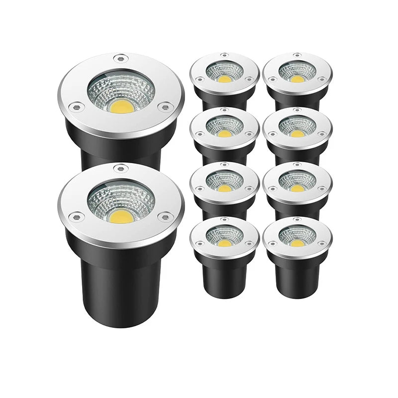 IP66 LED Underground Ground Light 5W 10W 15W AC 85-265V or DC 12-24V CRI 80 Aluminum Waterproof Garden Landscape Villa 6 Pack