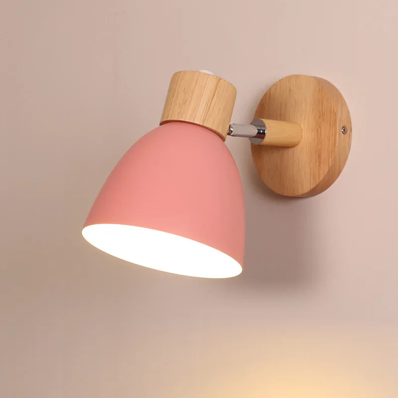 Nordic E26 E27 Wall Sconce Adjustable Steering Head 6 Colors Knob Switch 90-260V Bedroom Living Room