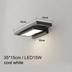 IP65 LED Outdoor Wall Lamp 15W 24W Black Aluminum Acrylic Baked Finish AC 110-240V Porch Doorway Corridor Balcony Garden Sconce