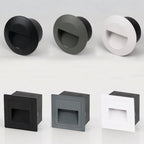 3W IP65 LED Recessed Stair Step Light AC 100-240V Sand White Black Gray 50,000hr Wall Lamp