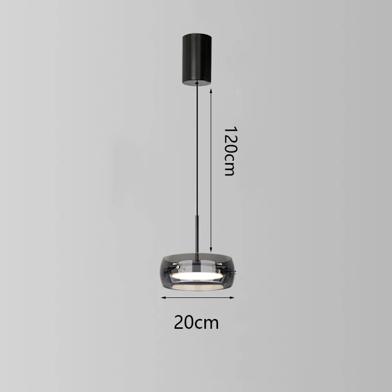 Modern Multi-Head Glass Pendant Light 1 3 4 Heads 5-60W Ironware Dimmable AC 90-265V