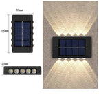 Solar LED Outdoor Wall Light Up and Down 2 or 6 LED IP65 Waterproof 600mAh Auto On/Off Warm White Cool White Garden Fence Stair Corridor