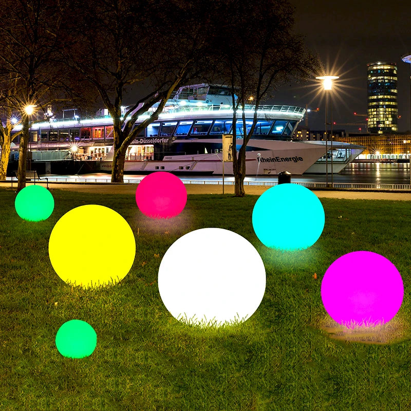 Solar LED RGB Floating Ball Light 16 Colors 4 Modes Remote Control IP65 LLDPE Plastic 20cm 25cm 30cm Pool Garden Outdoor