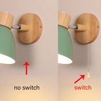 Nordic E26 E27 Wall Sconce Adjustable Steering Head 6 Colors Knob Switch 90-260V Bedroom Living Room