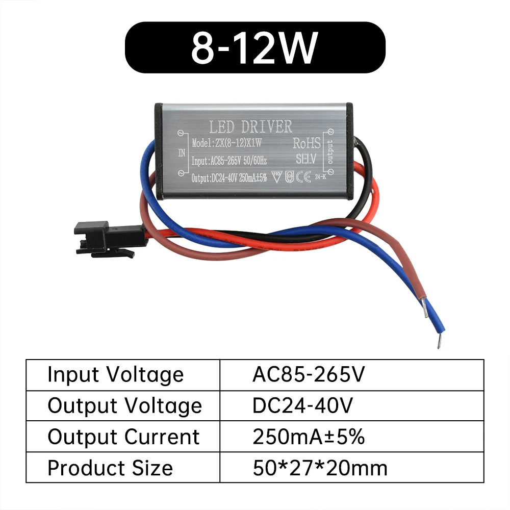 IP68 LED Waterproof Driver 250mA 1-24W AC 85-265V DC 3-80V Isolated SM Terminal Outdoor