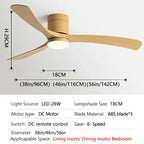 DC Motor Ceiling Fan with Light 38 46 56 Inch 3 Blade Remote Control AC 110-220V
