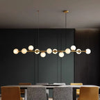 Modern Multi-Head Glass Pendant Chandelier 8 10 12 Heads 72-106W 4-Mode AC 90-240V