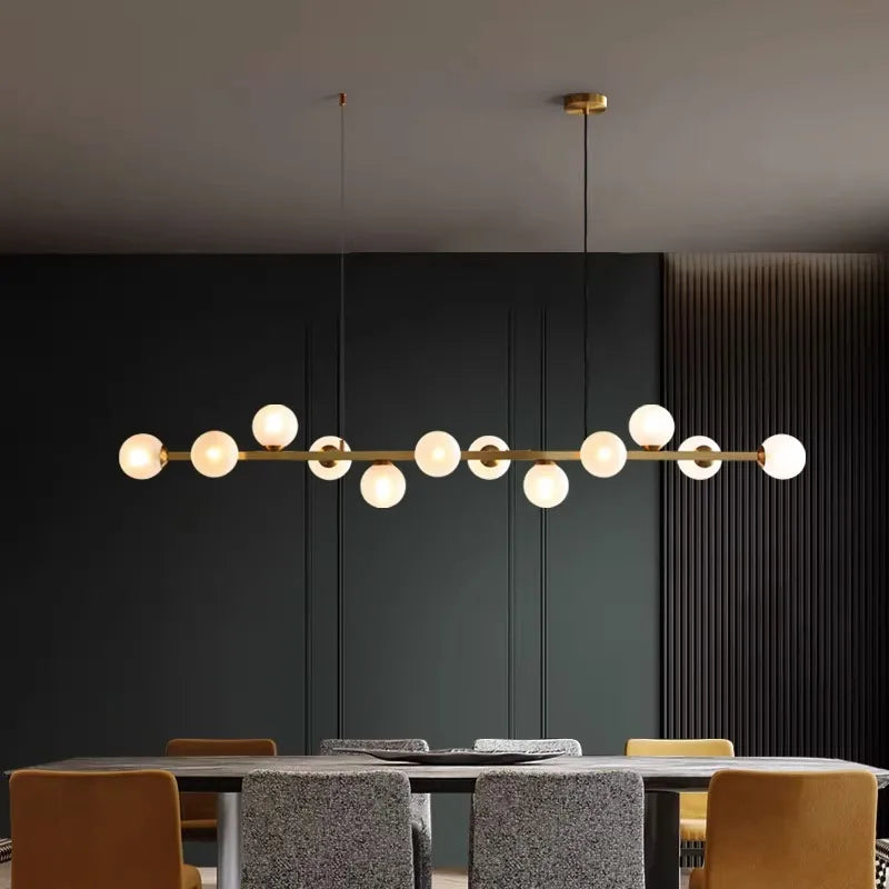 Modern Multi-Head Glass Pendant Chandelier 8 10 12 Heads 72-106W 4-Mode AC 90-240V