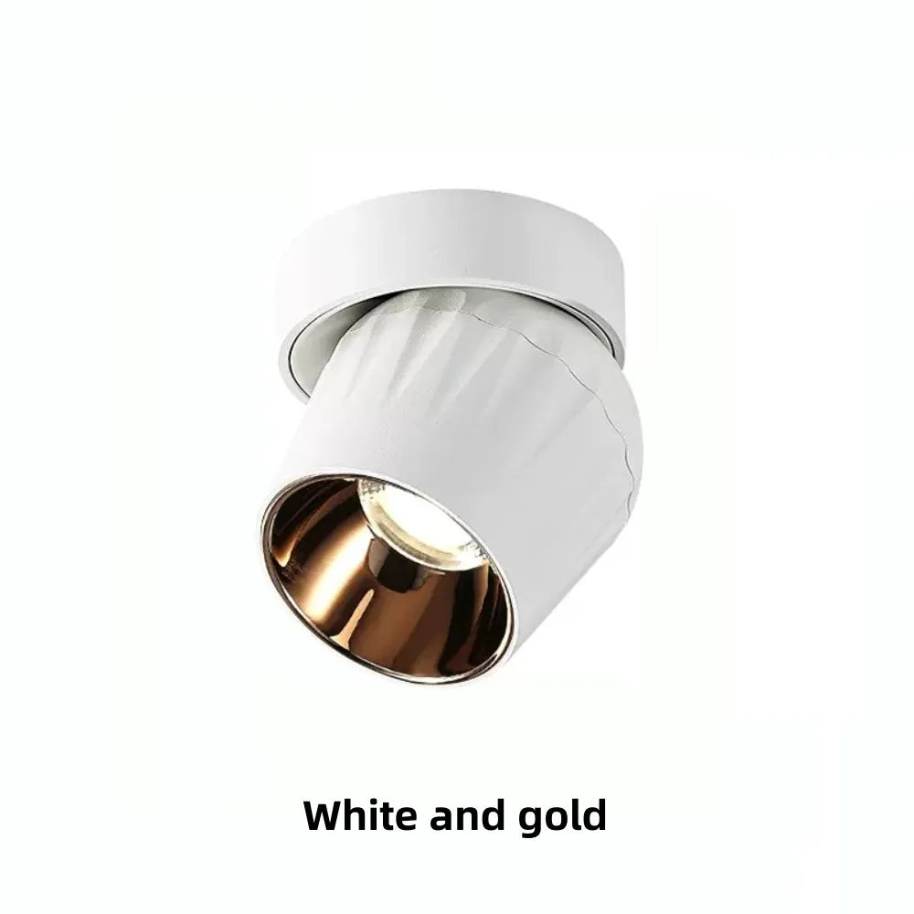 Dimmable COB LED Surface Mounted Downlight 7W 12W 15W Frosted Aluminum CRI 90 25 to 45 Degree Adjustable AC 85-265V Black Kitchen Bedroom