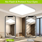 Ultra-Thin LED Flush Mount Ceiling Light 48W 6500K Square Iron Acrylic AC 90-260V
