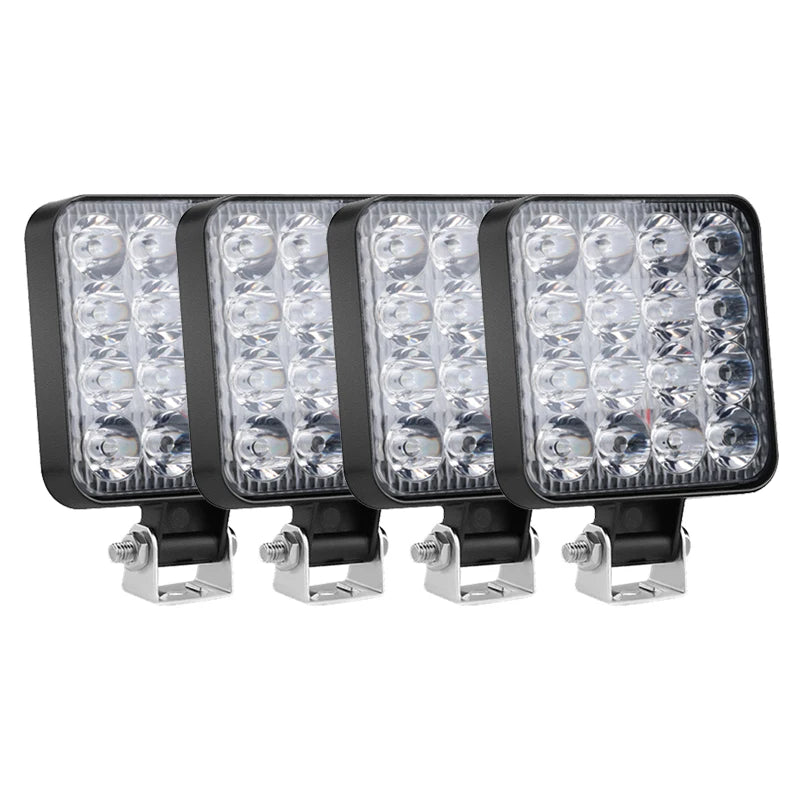 48W LED Work Light Bar Combo Beam 6500K IP65 DC 12-24V Stainless Bracket Offroad ATV Truck