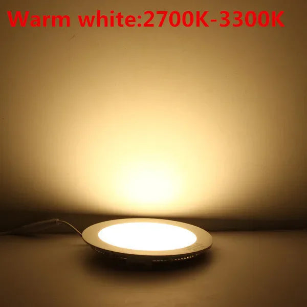 Ultra-Thin LED Recessed Panel Downlight 3W 4W 6W 9W 12W 15W 25W Round Square 85-265V