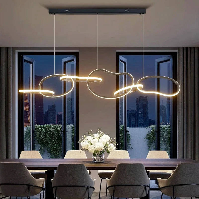 Modern Multi-Head Ironware Acrylic Pendant Chandelier 3-7 Heads 40-120W Dimmable AC 90-265V