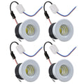 4-Pack 3W DC 12-24V COB LED Recessed Spotlight 300lm 60° CRI 80+ 37mm 30-35mm Cutout