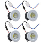 4-Pack 3W DC 12-24V COB LED Recessed Spotlight 300lm 60° CRI 80+ 37mm 30-35mm Cutout