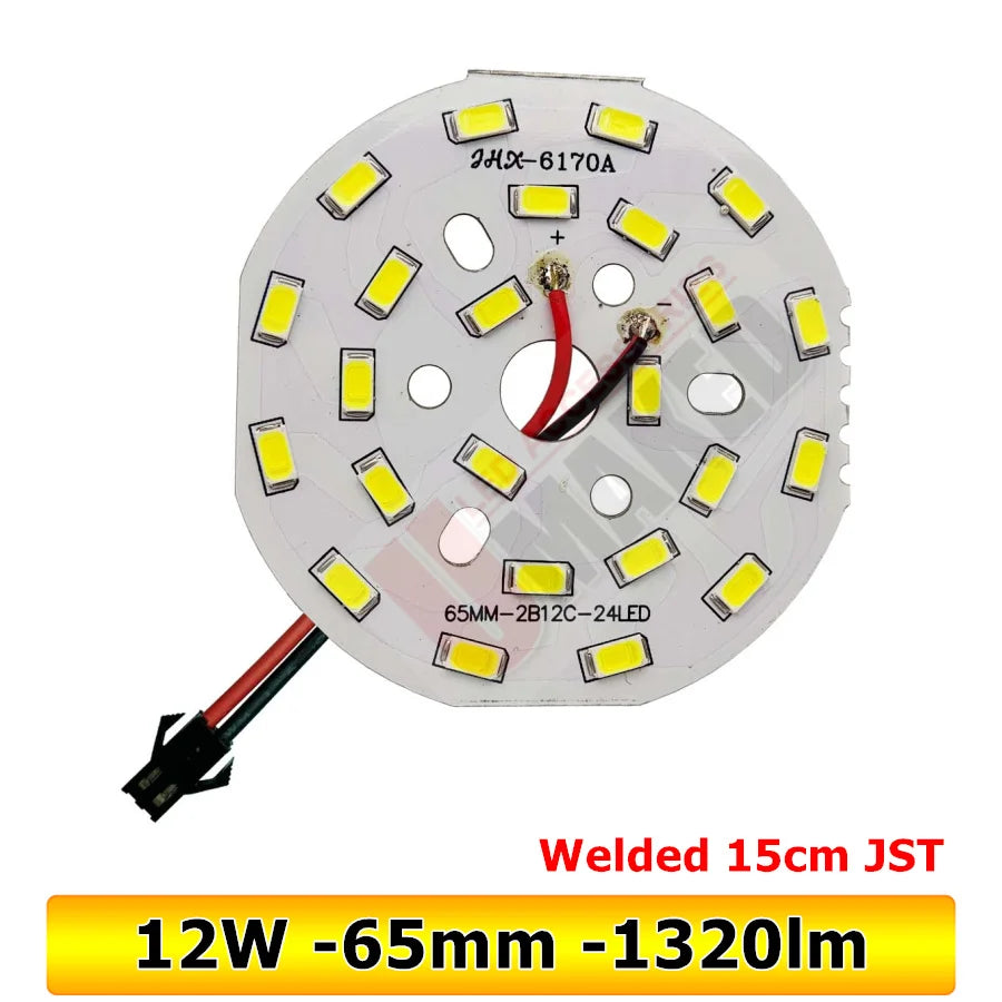 10-Pack SMD5730 LED Lamp Board 3W-24W JST Pre-Welded Connector 32-100mm Warm Natural Cool
