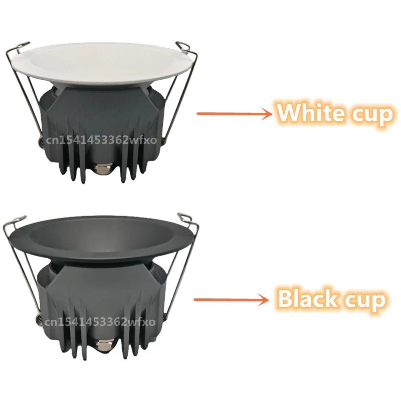 IP65 Waterproof COB LED Recessed Downlight 5W-35W 24° CRI 85+ 85-265V Bathroom Kitchen