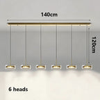 Modern Multi-Head Glass Pendant Light 1 3 4 Heads 5-60W Ironware Dimmable AC 90-265V