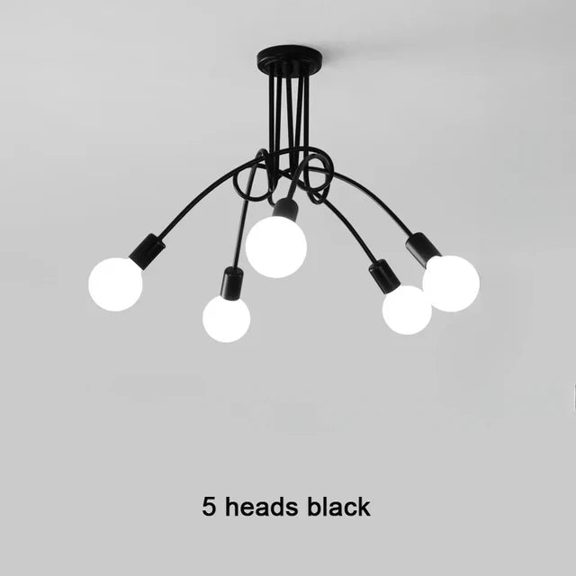 Modern Minimalist Branch Chandelier E26 E27 Iron AC 110-240V Hotel Restaurant Living Room