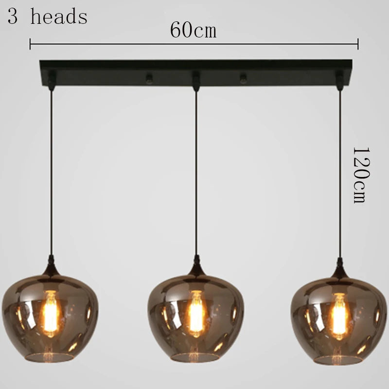 Modern Multi-Head Glass Pendant Chandelier 3 6 8 10 12 Heads 21-114W Dimmable AC 90-265V