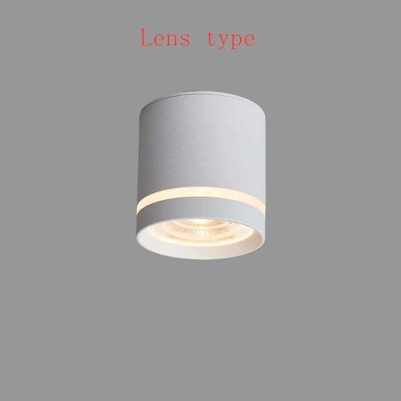 Dimmable COB LED Cylinder Ceiling Downlight 5W 7W 9W 12W 15W 18W Forged Aluminum Knob Switch 45 Degree Adjustable AC 110-220V