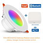 Tuya Bluetooth Smart LED Downlight 10W RGB CCT 2700K-6500K Dimmable App Control 75mm