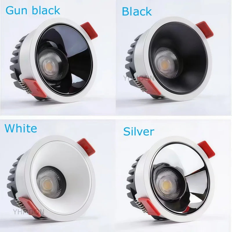 Ultra-Thin Anti-Glare COB LED Spotlight 5W-30W CRI 95+ 100-120lm/W 24° 38° Dimmable AC 85-265V