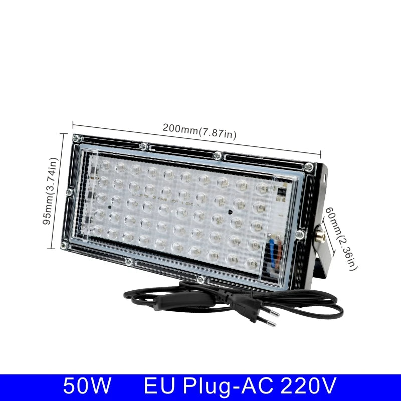 UV LED Flood Light 50W 100W 395-400nm IP65 AC 110V Body Paint Party Stage Lamp