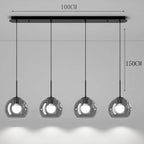 Modern Glass Ironware Pendant Chandelier 3-4 Heads 30-40W Dimmable Remote AC 90-265V