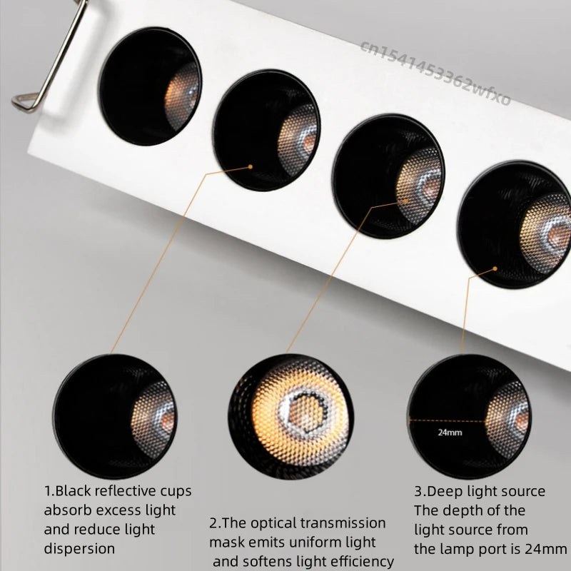 Dimmable Mini COB LED Grille Downlight 6W 12W 24W 30° 85lm/W AC 100-130V 200-240V No Glare