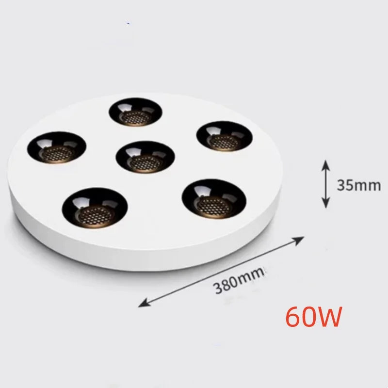 Ultra Thin COB LED Surface Mounted Ceiling Spotlight 10W 30W 50W 60W CRI 93 24 Degree Anti Glare Dimmable Knob Switch AC 85-265V Black White