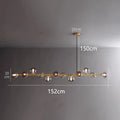 Modern Multi-Head Glass Pendant Chandelier 8 10 12 Heads 72-106W 4-Mode AC 90-240V