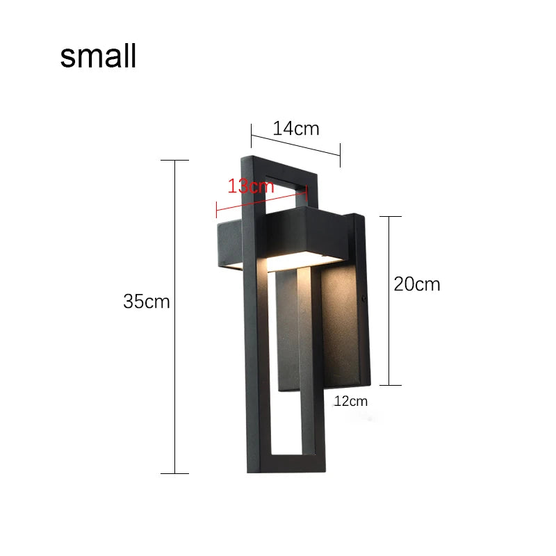 IP65 LED Outdoor Wall Sconce 10W Baked Aluminum Black Retro Vintage AC 96-240V Garden Porch Street Light 2-year Warranty