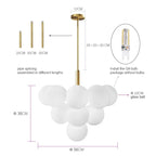 Modern Frosted Glass G9 Chandelier Black Brass Chrome Iron Aluminum AC 110-220V Pendant