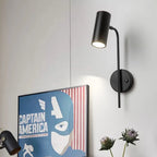 Modern Rotatable LED Wall Lamp Iron Plated E26 Single Head Knob Switch Up and Down AC 90-260V Bedroom Living Room Foyer