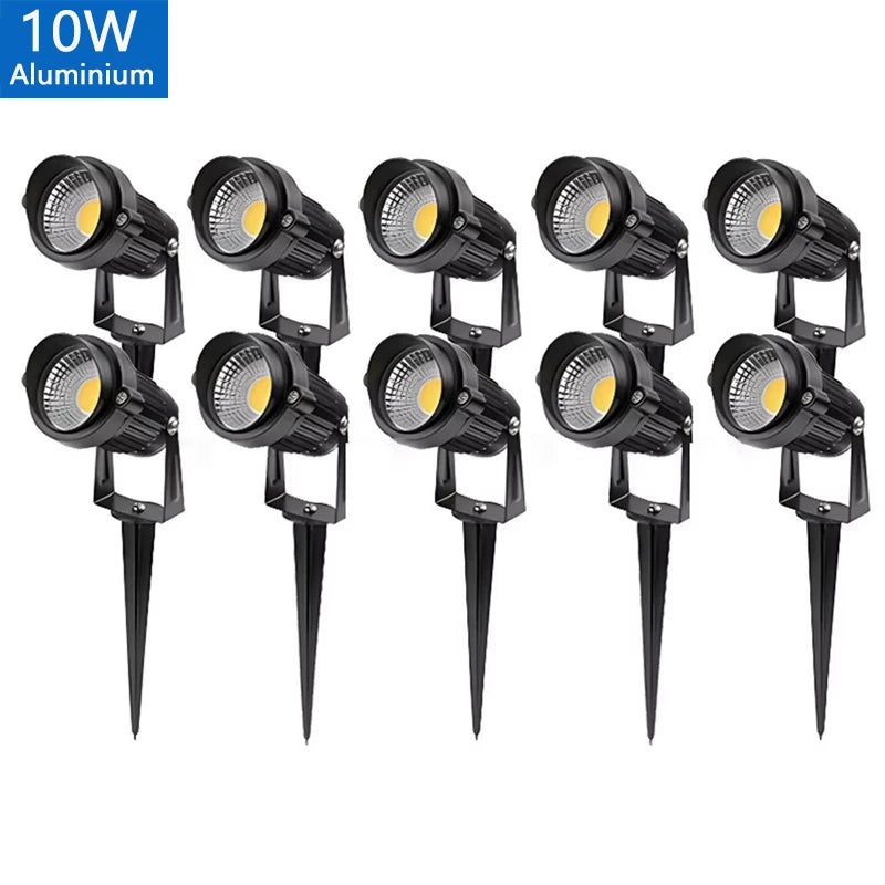 LED Garden Lawn Spike Light 5W 10W 15W 20W IP65 90-120lm/W AC 85-265V DC 12-24V Warm Cool RGB