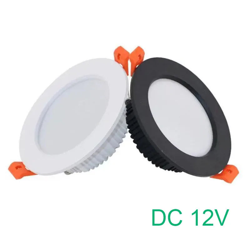 DC 12V LED Recessed Ceiling Downlight 3W 5W 7W 9W 12W 18W CRI 85+ White Black 120-Degree