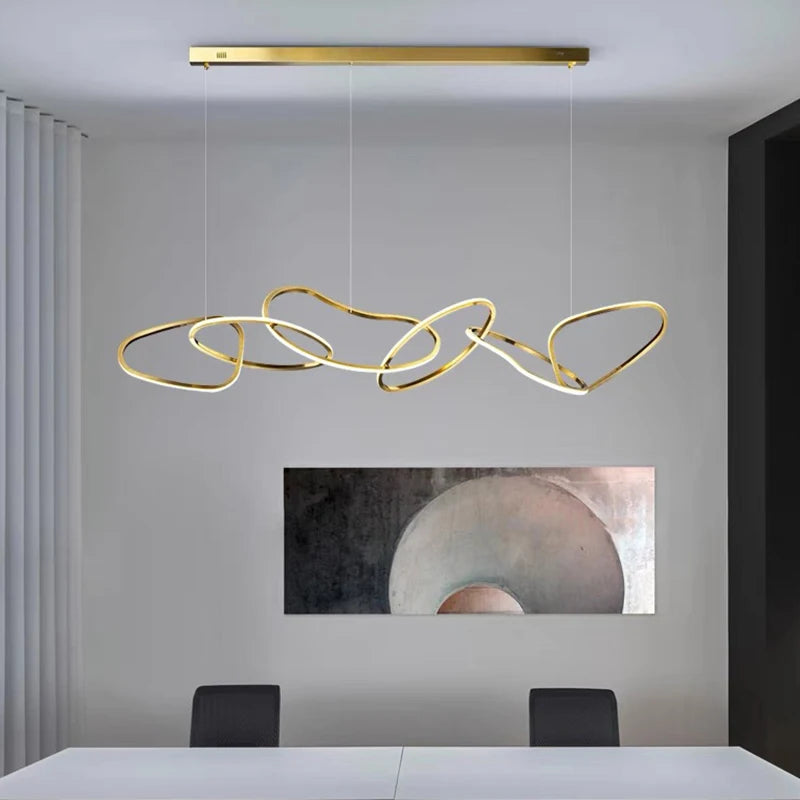 Modern Multi-Head Ironware Acrylic Pendant Chandelier 3-7 Heads 40-120W Dimmable AC 90-265V