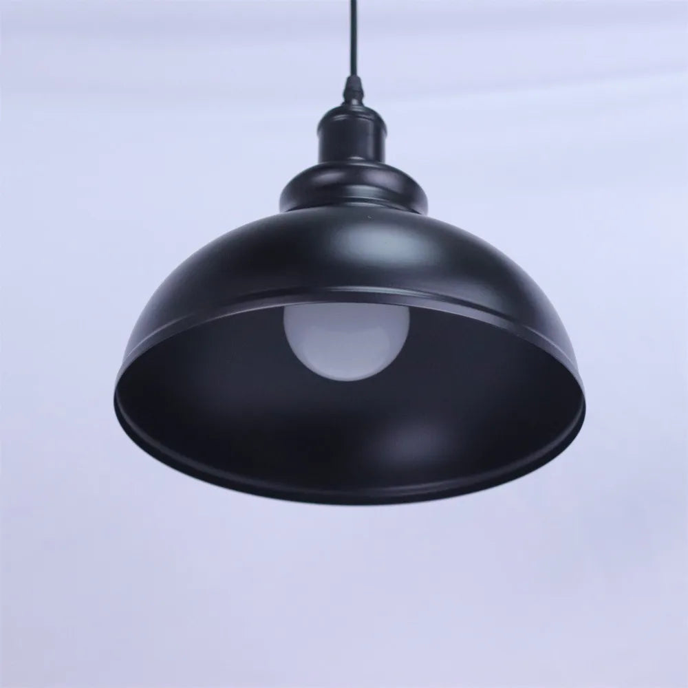 Vintage Industrial Iron Pendant Chandelier E26 Single Head Semi Flush Mount Touch Switch AC 90-260V Kitchen Dining Room Bar