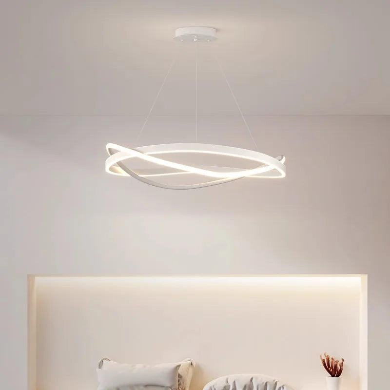 Modern Circular LED Ring Pendant Chandelier 60cm 80cm 100cm 72-144W Dimmable AC 90-265V