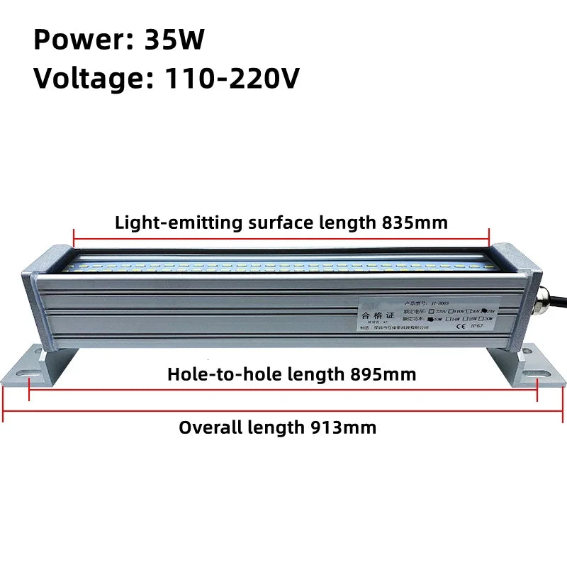 IP67 LED Machine Tool Work Light 10W to 40W Explosion Proof Waterproof Aluminum Alloy Tempered Glass AC 110-240V or DC 24-36V CNC Lathe Workshop