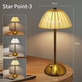 Crystal LED Rechargeable Table Lamp 3W Touch Dimmable 3 Color Temperatures USB-C Iron Base PMMA Shade IP20 Bedroom Bedside
