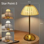 Crystal LED Rechargeable Table Lamp 3W Touch Dimmable 3 Color Temperatures USB-C Iron Base PMMA Shade IP20 Bedroom Bedside