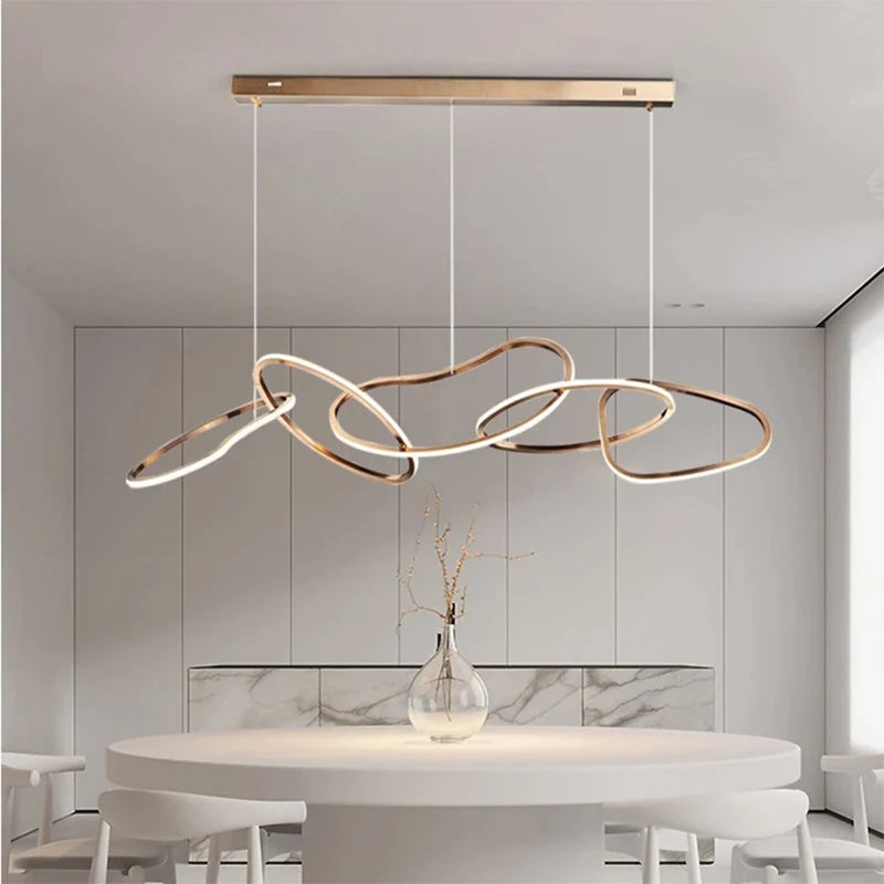 Modern Multi-Head Ironware Acrylic Pendant Chandelier 3-7 Heads 40-120W Dimmable AC 90-265V