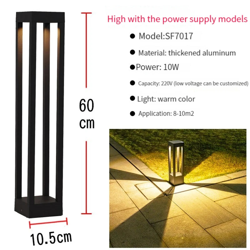IP65 LED Garden Lawn Lamp 7W 10W 12W Die-Cast Aluminum AC 110-220V Warm Natural Cool White